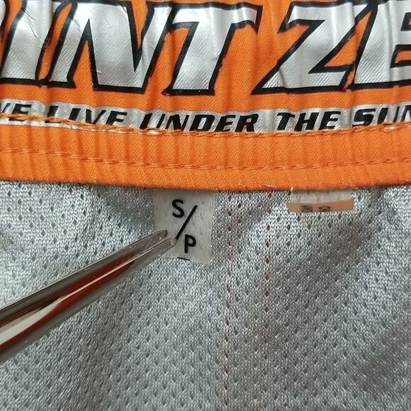 Point Zero Shorts Men's Size Small Dry Edition Orange Grey Zipper Pockets - Picture 6 of 7